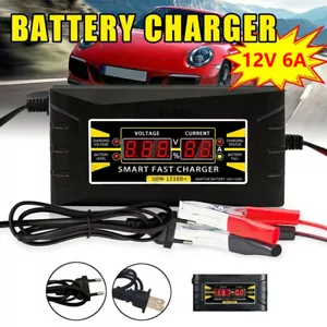 12V 6A Auto Fast Smart Lead-acid GEL Battery Charger For Car Motorcycle LCD USA - Picture 1 of 12