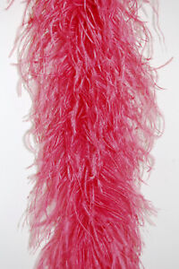 ROSE PINK 4 Ply OSTRICH Feather BOA 2 Yards Costumes/Craft/Bridal/Halloween