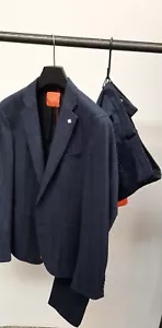 Anzug 2 Teiler Sakko + Hose Digel Slim Fit/ Stretch dunkelblau Karo Gr.54 - Bild 1 von 10
