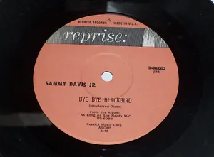 33 RPM Sammy Davis Jr We Kiss In A Shadow Bye Blackbird Reprise Vinyl 40 052 NM - Picture 1 of 4