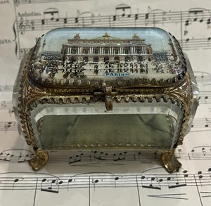Large Antique French Souvenir Jewelry Box Palais Garnier Paris c1900 - Picture 1 of 8