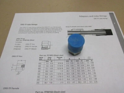 New Eaton FF90146-06S Aeroquip ORS-TF Kit Includes nut, ferrule, and sleeve