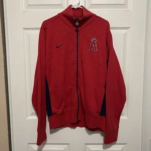 Vintage Nike Y2K Anaheim Angels Mlb Full Zip Red Sweater Size Large - Picture 1 of 8