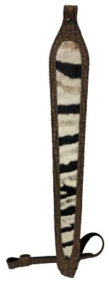 AFRICAN GAME INDUSTRIES AFRICAN GENUINE ZEBRA & CAPE BUFFALO HIDE / SKIN RIFLE SLING - Brown