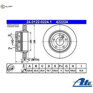 2x BRAKE DISC 24.0122-0224.1 FOR BMW X3/SAV/E83 N47D20C/A N46B20B M47D20 2.0L - Picture 1 of 10