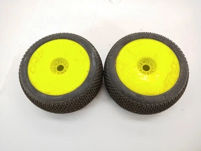 2x Proline Caliber VT2 1/8 Truggy Tires on 17mm Hex Wheels Used - Image 1 of 4