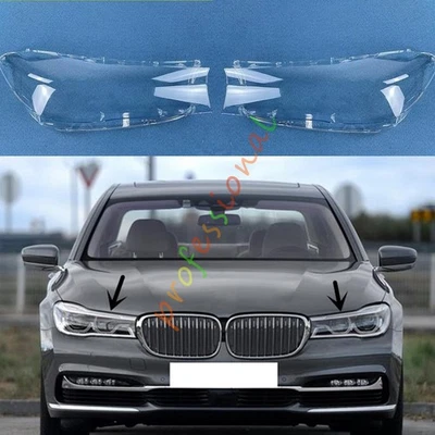 For BMW 7-Series G11 G12 2016-2018 Both Side Headlight Clear Lens Cover+Sealant - Image 1 of 4
