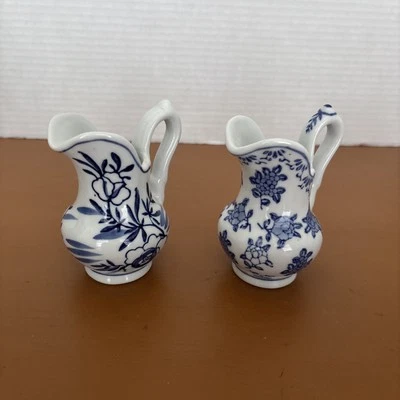 De Colección Andrea por Sadek Eduardian Grace Jarra Pequeña Azul Blanco Floral LOTE DE 2 Foto 1 de 4