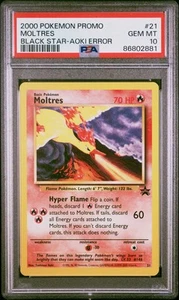 2000 Pokemon Promo Black Star Moltres Black Star-Aoki Error PSA 10 #21 - Picture 1 of 2