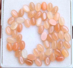 Lote de 56 piezas de piedras preciosas sueltas cabujón ovalado piedra lunar melocotón natural 29,00 quilates 4*6 mm - Imagen 1 de 2