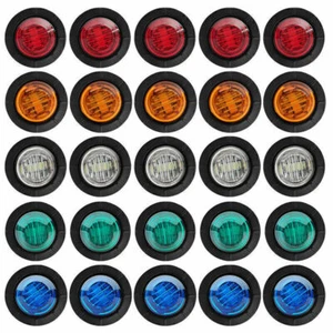 10Pcs 12/24V Car Truck Lorry Round LED Bullet Button Side Mini Marker Light Lamp - Picture 1 of 11