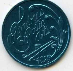 Karneval Doubloon Krewe von Pandora 1979 Aluminium blau - Bild 1 von 2