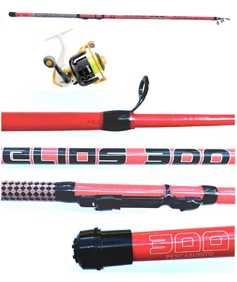 Kit Canna 3Mt Bolognese + Mulinello Trota Lago Pesca Galleggiante 3 m metri TP - Immagine 1 di 4