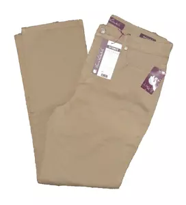 Neu mit Etikett Petite Gloria Vanderbilt Amanda Damengröße 10 spitz zulaufendes Bein haselnussfarben Jeans - Bild 1 von 5