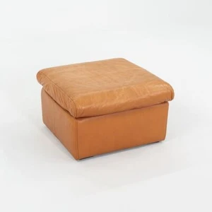 C. 1970s Cy Mann Designer's Collection Ottoman in Cognac Leather 26x26 inches - Picture 1 of 12