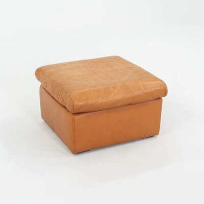 C. 1970s Cy Mann Designer's Collection Ottoman in Cognac Leather 26x26 inches - Image 1 of 4