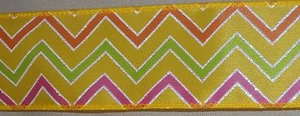 5 yds NOVATO CHEVRON WIRE EDGE RIBBON 1 1/2" w (your choice of 2 colors) - Picture 1 of 3