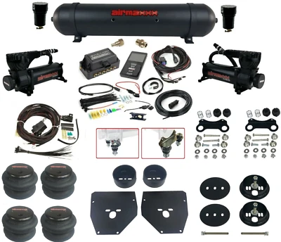 Complete Air Ride Suspension Kit 580 Blk 27685 Air Lift 3P For Chevy C10 1963-72 - Image 1 of 4