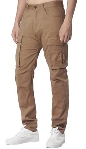 ITALYMORN Mens Cargo Work Pants Relaxed Fit Casual Outdoor Military Dark Khaki - Picture 1 of 6
