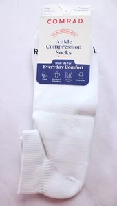 Comrad Unisex Lightweight Breathable Ankle Compression Socks ZG3 White Large NWT - Picture 1 of 4