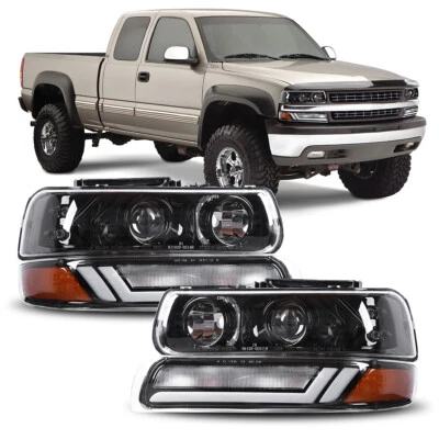 Headlights For 2000-2006 Chevy Tahoe 2000-2006 Suburban 1500/2500 LED Headlamps - Image 1 of 4