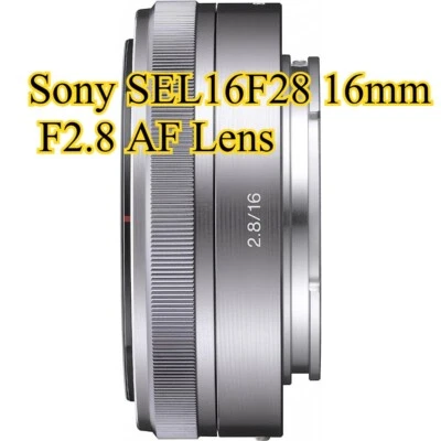 Sony SEL16F28 16mm F2.8 AF Lens Silver for Sony E-mount Autofocus Prime Camera - Image 1 of 4