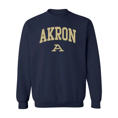 Akron Zips  Arch Logo Licensed Crewneck Sweatshirt - Navy Cover