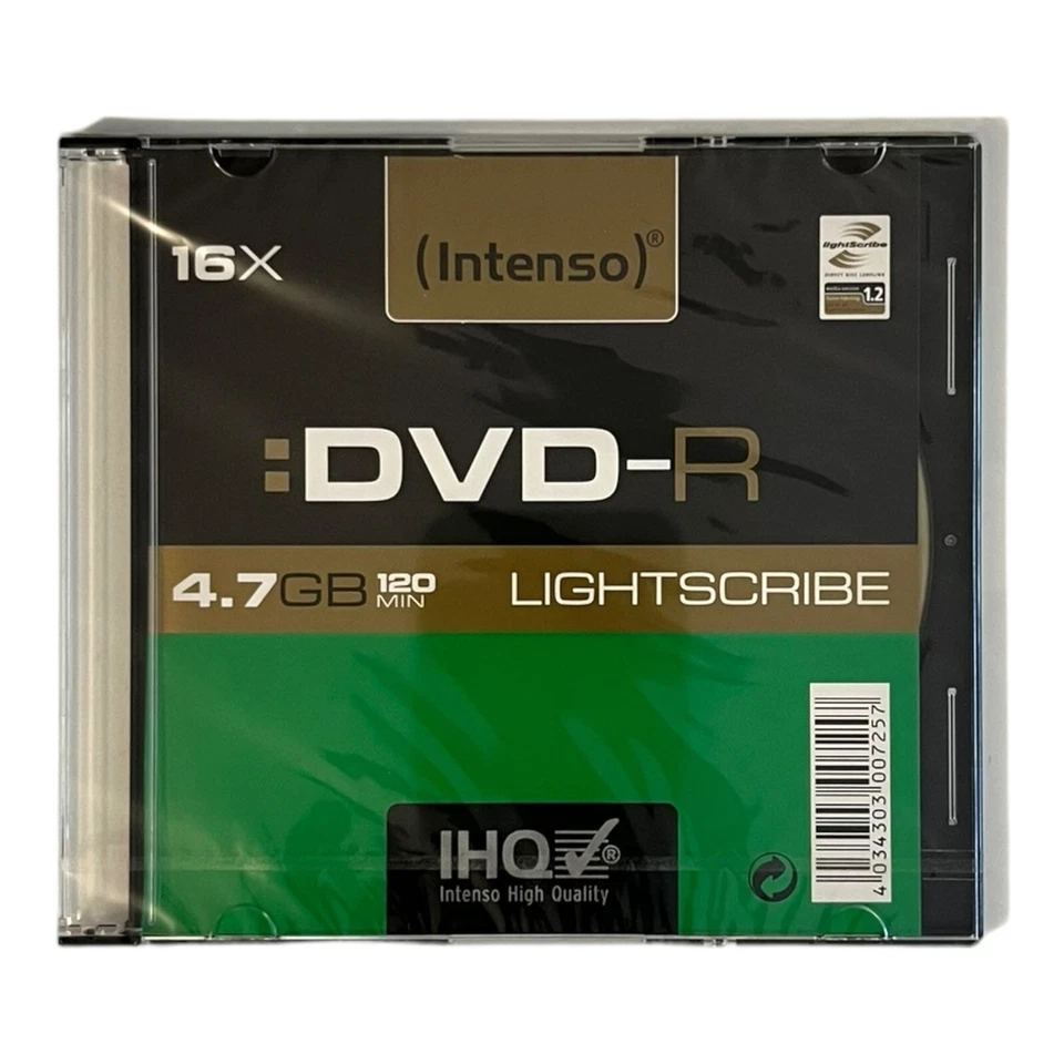 Intenso Lightscribe DVD - R 4,7 GB 120 Min. DVD-R Rohling 1 Stück Neu & OVP - Image 1 of 1