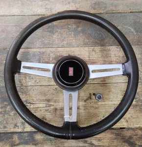 Cutlass 442 Hurst Olds Toronado Brown Leather Comfort Grip Steering Wheel Rare  - Picture 1 of 24