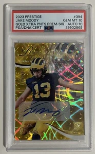2023 Panini Prestige Jake Moody Gold Xtra Points Premium Signature PSA 10 - Picture 1 of 2