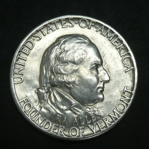 1927 VERMONT Commemorative Silver Half Dollar US Mint Coin 50C Cover