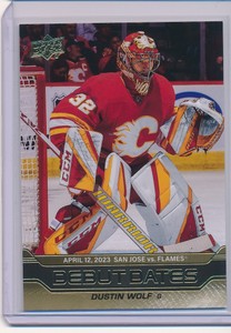 2023-24 Upper Deck Series 1 Debut Dates Gold Dustin Wolf