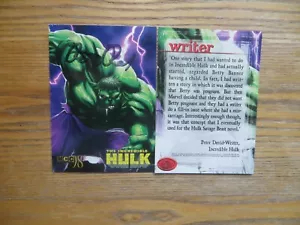1993 MARVEL COMIC CREATORS THE INCREDIBLE HULK CARD SIGNED PETER DAVID WITH POA - Picture 1 of 1