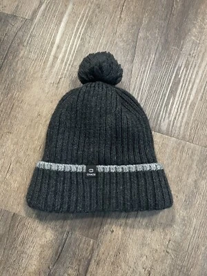 Chaos Winter Hat Rib Knit Unisex Dark Gray Warm Cap with Pom Pom - Изображение 1 из 4