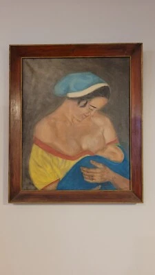 Virgen con niño, aceite vintage, letrero Cimera 50% de descuento precio listado venta, envío gratuito Foto 1 de 4