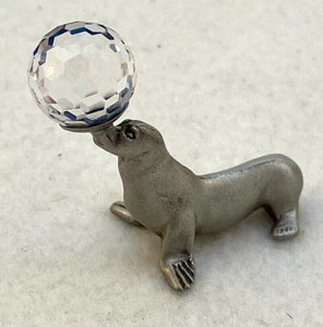 Sigillo miniatura in peltro più carino vintage con sfera di cristallo sfaccettata - Foto 1 di 5