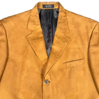 Micro Suede Sport Coat Mens 43 Regular Tan Brown Polyester Blazer Jacket Alfani - Image 1 of 4