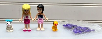 LEGO Friends 2 mini Figures White Bunny Rabbit, bird and accessories - Image 1 of 4