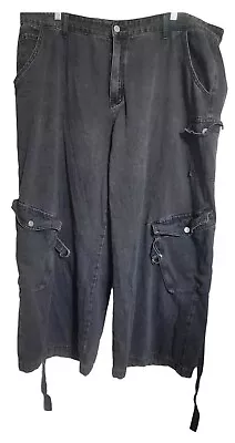 Cider Jeans Men 4XL Black Y2K Punk Wide Leg Baggy Raver Grunge Hippie Skater  - Image 1 of 4
