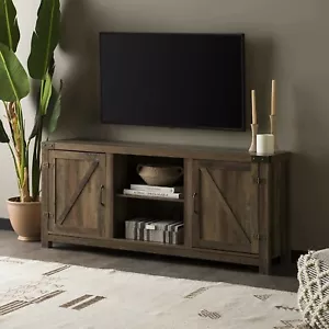 Brand New Walker Edison Georgetown Modern Farmhouse Barn Door TV Console OS133 - Picture 1 of 2