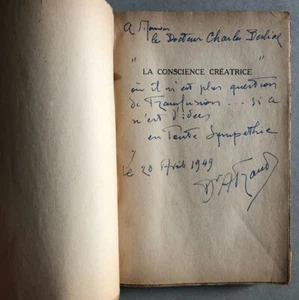 Arnault Tzanck — La Conscience créatrice — é.o. - envoi — Charlot — 1944. - Picture 1 of 8