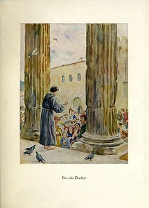 Franziskus -- Die erste Predigr - Coloriert - aus 1931 - Bild 1 von 1