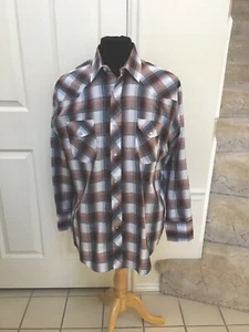 Roper Western Rodeo Pearl Snap Plaid Long Sleeve Shirt L EUC - Picture 1 of 8
