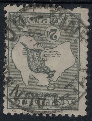 2d grey Kangaroo 3rd Wmk ** INVERTED ** roo LAUNCESTON B/W 7 a sg 35 bw CV $60+ - Image 1 of 3