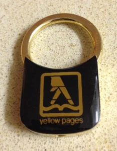 YELLOW PAGES Keyring Keychain metal retro vintage collectable Unused 1980s V0334 - Picture 1 of 4