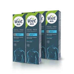 x5 Veet For Men, Crema Depilatoria, per Uomo, Pelli Sensibili, 200ml x 5 - Foto 1 di 7