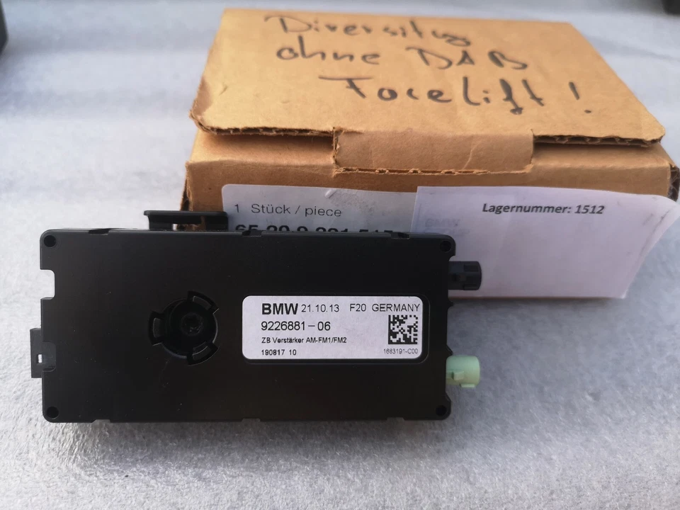 BMW 1er F20 F21 Antenna Amplifier At / Fm 9226881 - Image 1 of 1