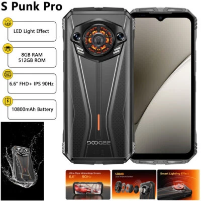 DOOGEE S Punk PRO Rugged Smartphone Android 14 Mobile Waterproof LED Light 512GB - Image 1 of 4