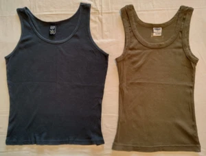 GAP & OLD NAVY Pair of Ribbed Tank Tops Blue & Gray Size Medium - Picture 1 of 8