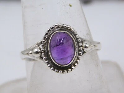 2.40 GM 925 Argento Sterling Naturale Ametista Cab Tgemstone Mano Anello M-2044 - Immagine 1 di 4